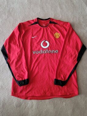 Nike Manchester United Vintage Soccer Jersey 2002 to 2004 Home Long Sleeve